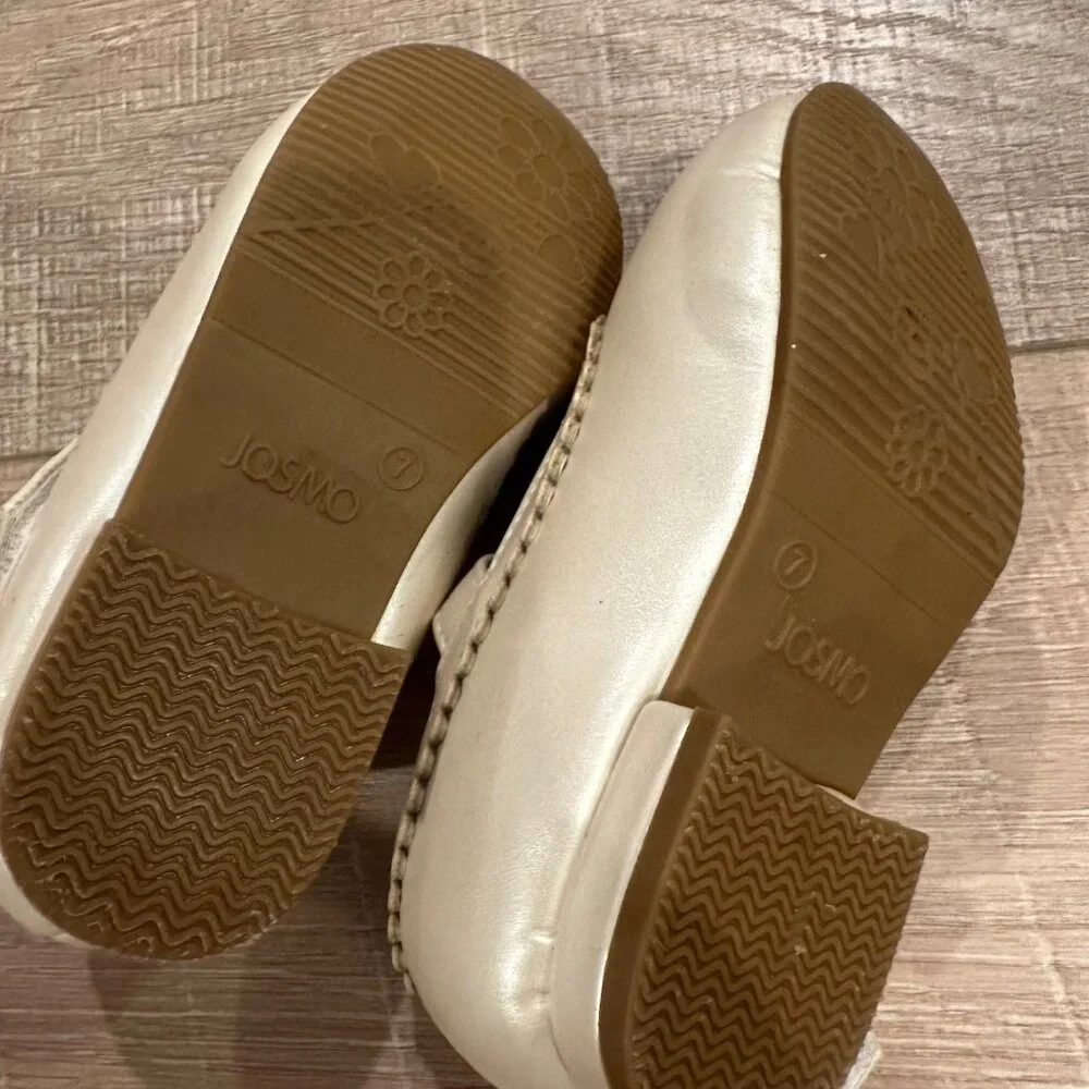 JOSMO GIRLS SIZE 7 CREAM MARY JANE DRESS SHOES